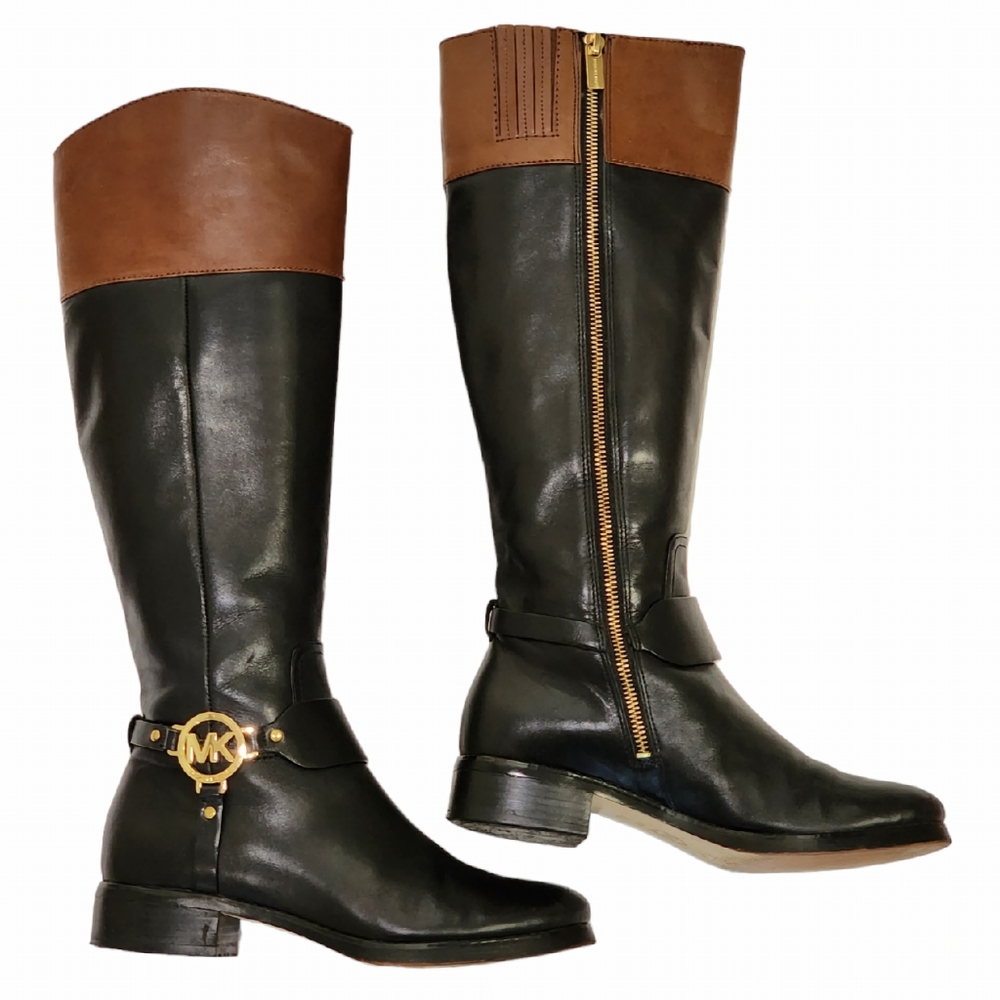 Michael Kors Fulton Harness Leather Riding Boots 6.5M - Picture 12 of 16